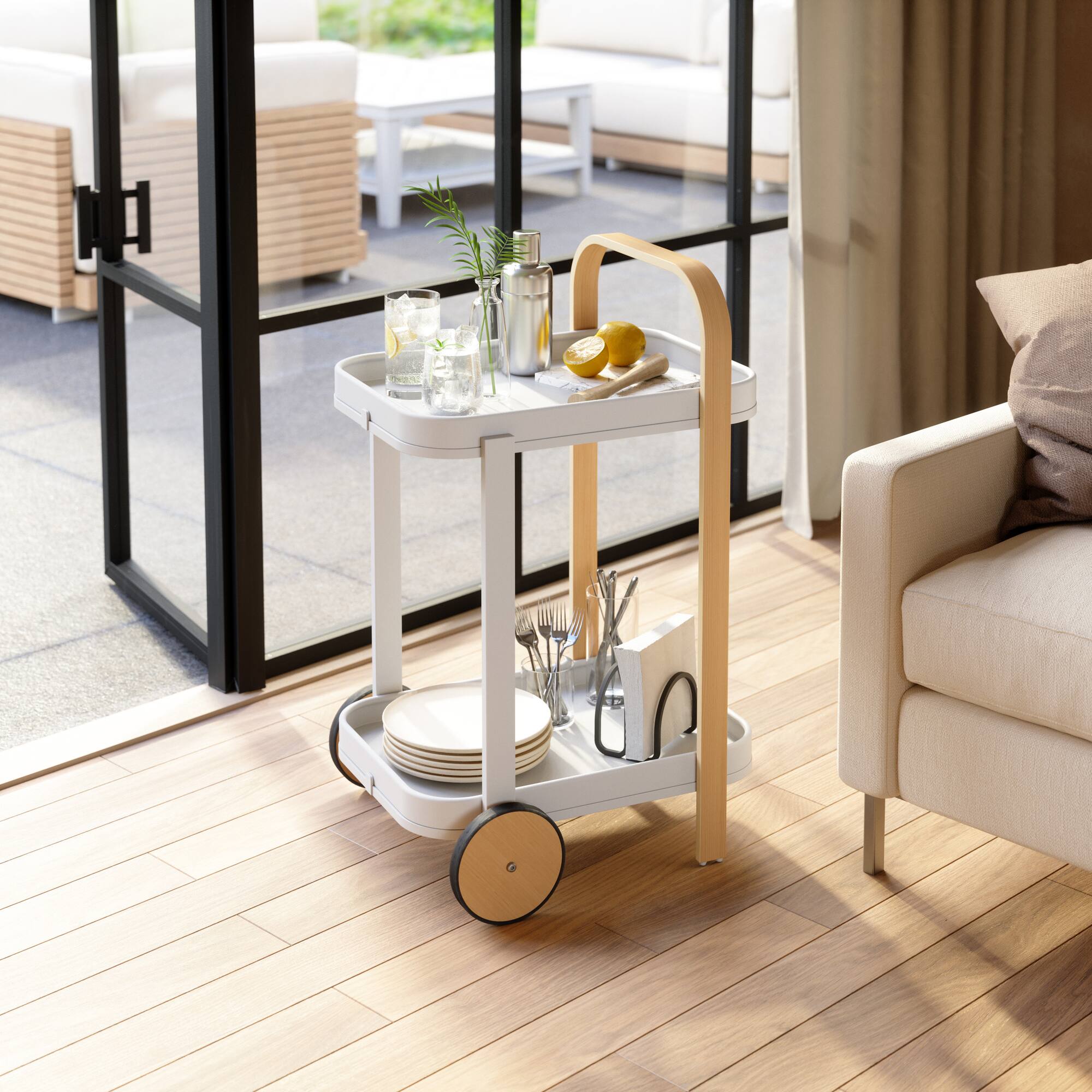 Umbra 21" x 32" White Bellwood Bar & Storage Cart